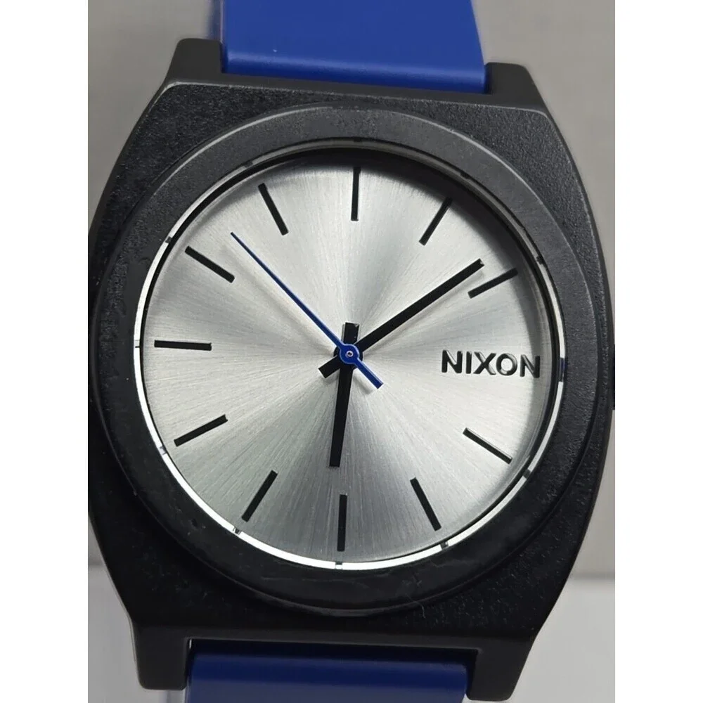 Nixon The Time Teller P Minimal 39mm Watch Blue Black Silver Unisex New Battery